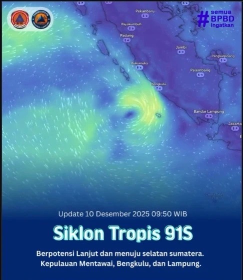 Gubernur Mirza Minta Daerah Meningkatkan Kesiapsiagaan Hadapi Potensi Cuaca Ekstrem Dampak Bibit Siklon Tropis 91S